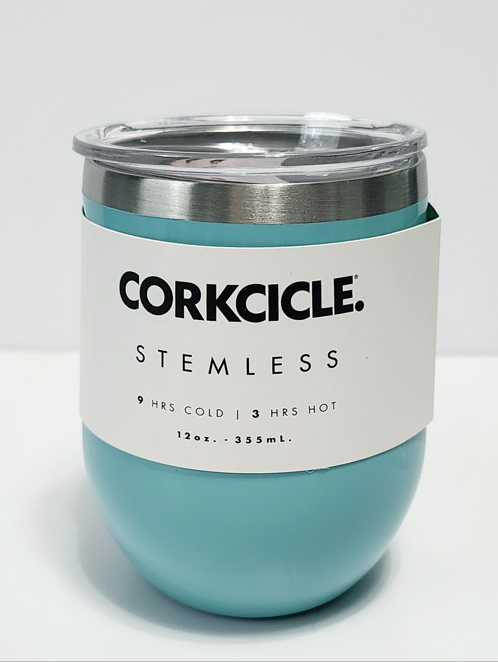 New Corkcicle Turquoise Triple Insulated Stainless Steel Stemless Tumbler Uline